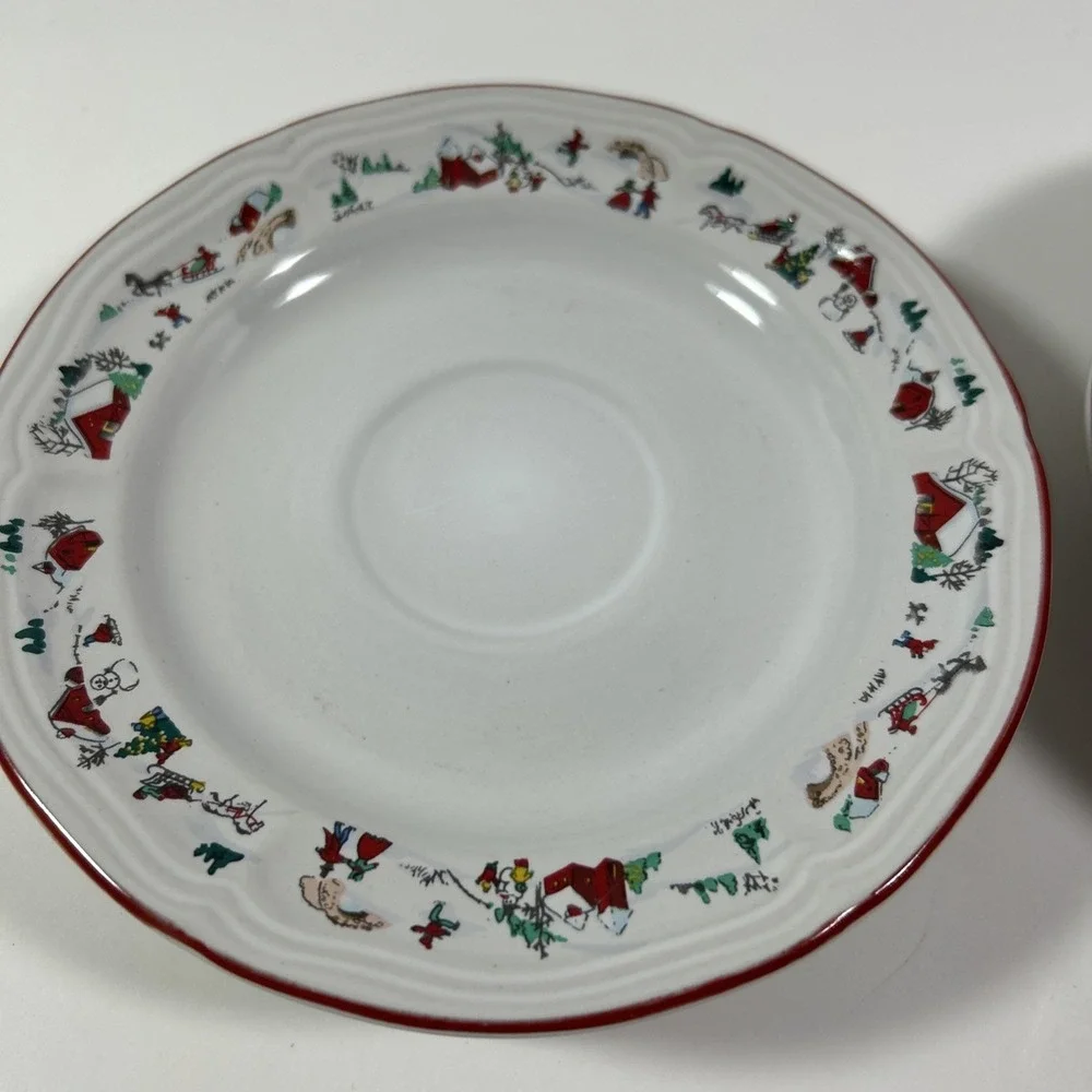 Farberware 1995 White Christmas‎ Saucer Replacement Katherine Babanovsky Design